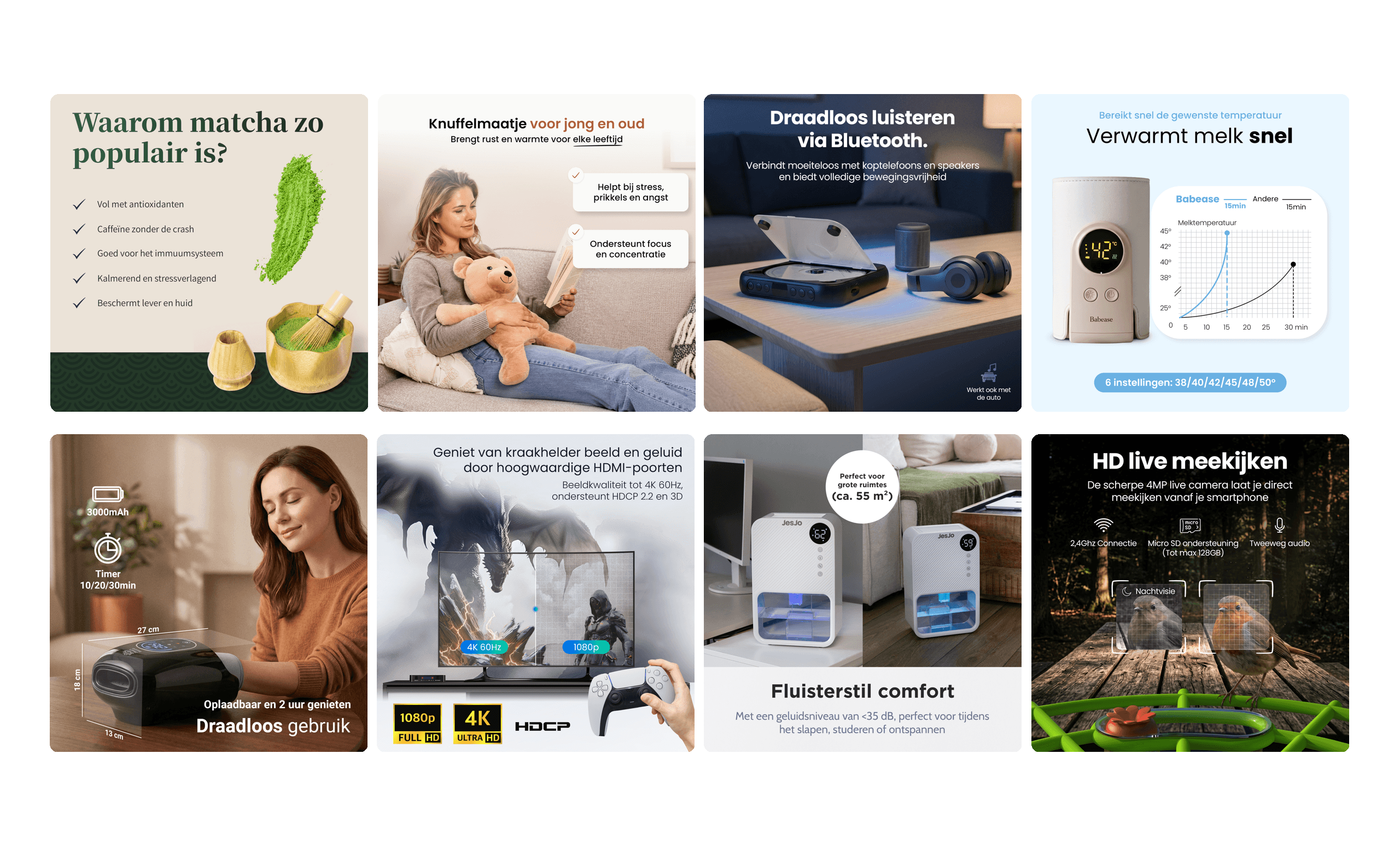 Bol.com listing design voorbeeld met productafbeeldingen en infographics