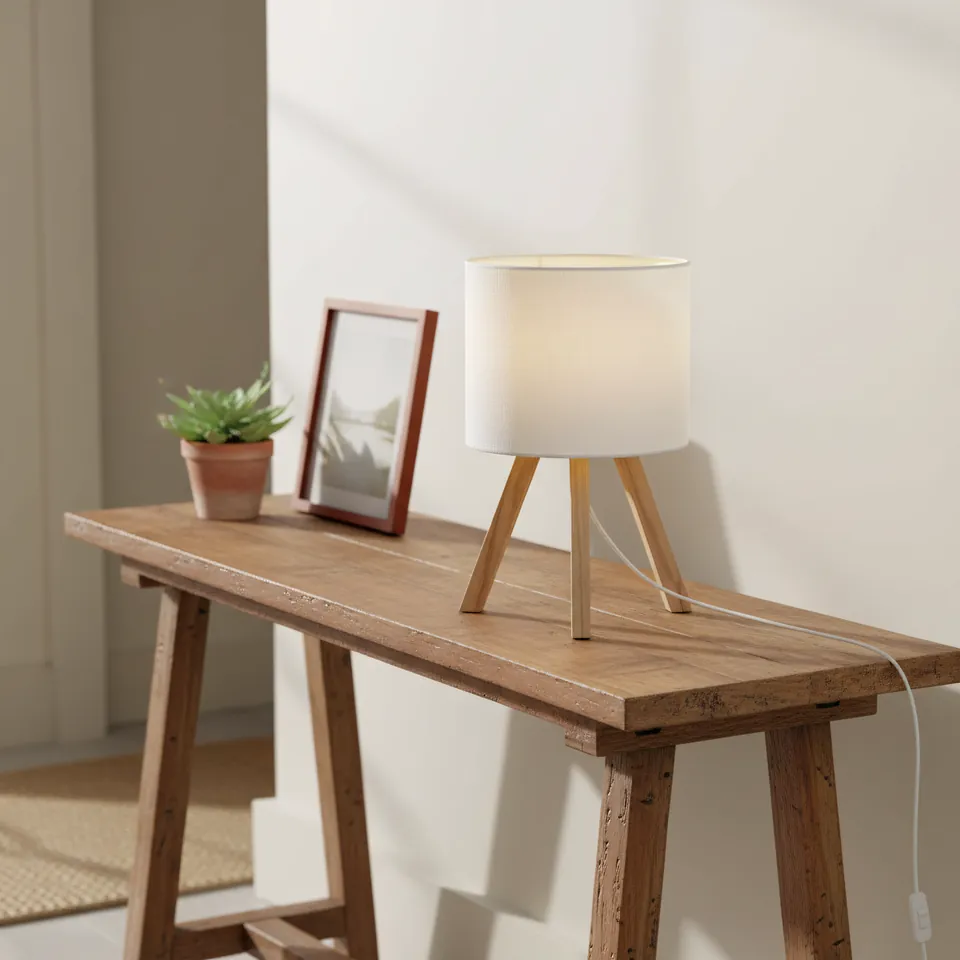 Tafellamp in sfeervol interieur - AI productfotografie