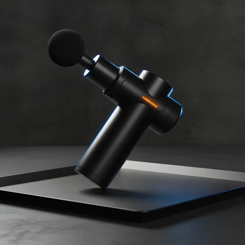 Massage gun op tafel - AI productfotografie