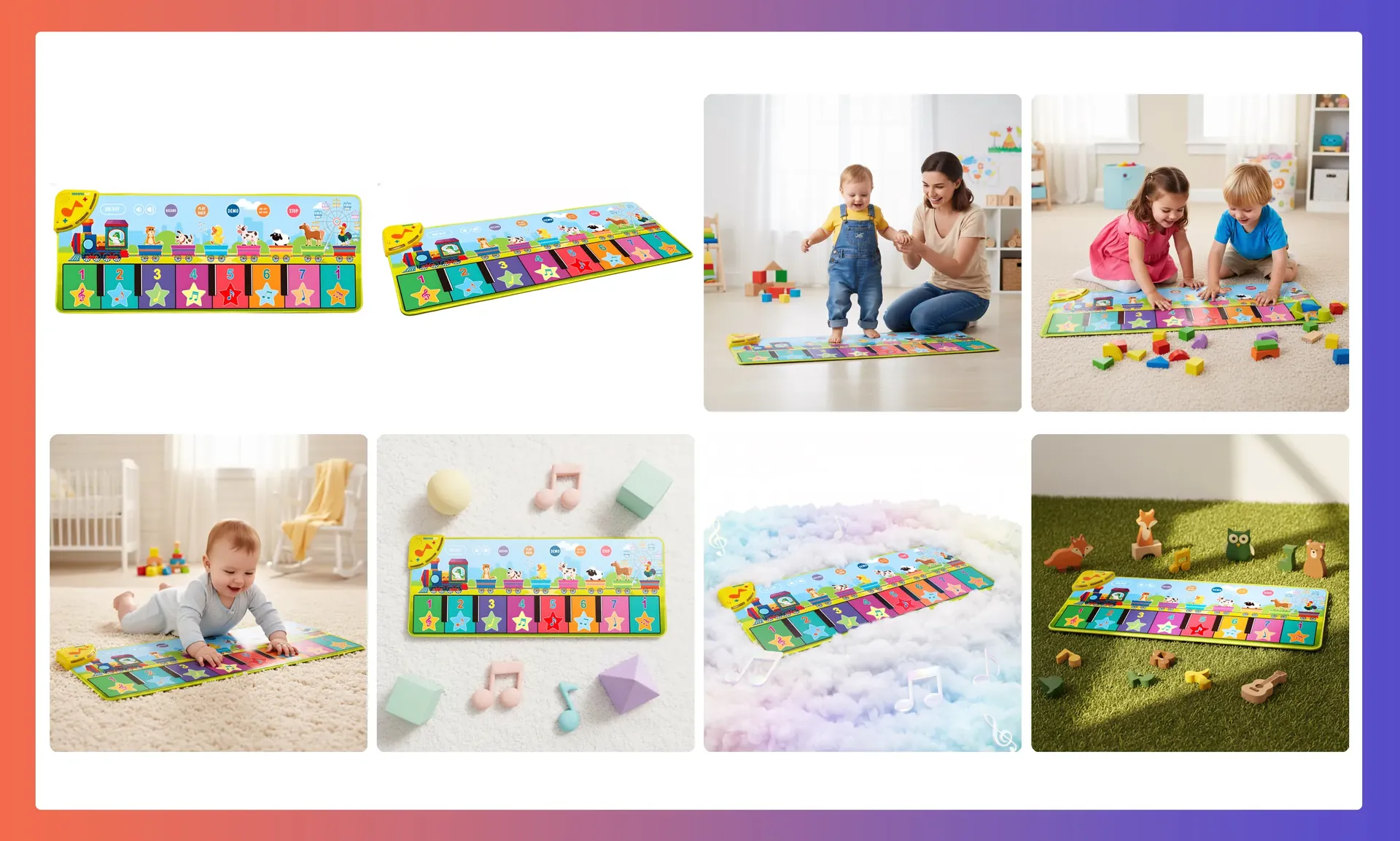 Piano mat speelgoed AI fotoshoot resultaat